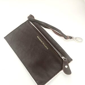 MONSERAT DE LUCCA Brown Leather Pochette Clutch Bag
